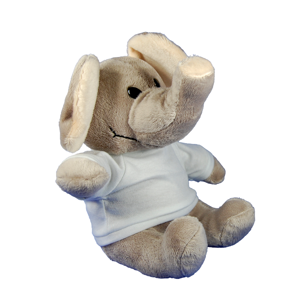 Pluche Knuffel Olifant 20 cm. - inclusief sublimatie t-shirt