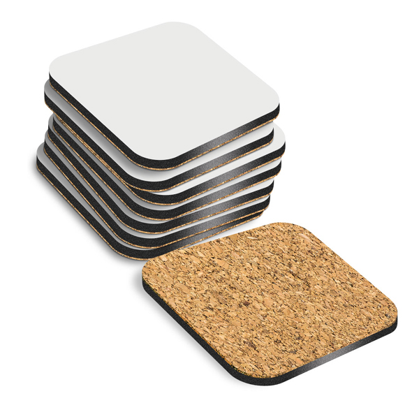 Subli Onderzetter 9,6 x 9,6 cm. - hardboard met kurk