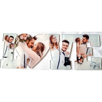 Subli Acrylglas Letters Love 10 x 28 cm. - dikte 3 mm.