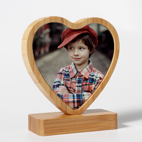 Subli Photoframe Hart - Bamboe naturel 13 cm.