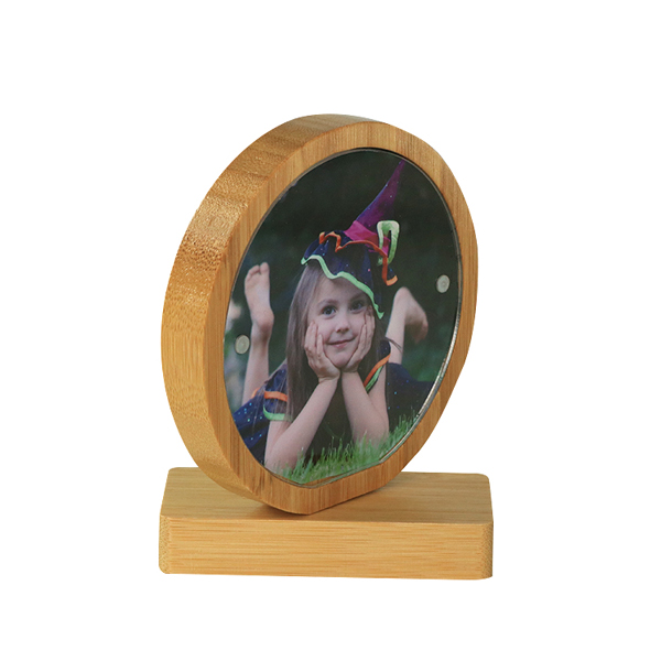 Subli Photoframe Rond - Bamboe naturel 13 cm.