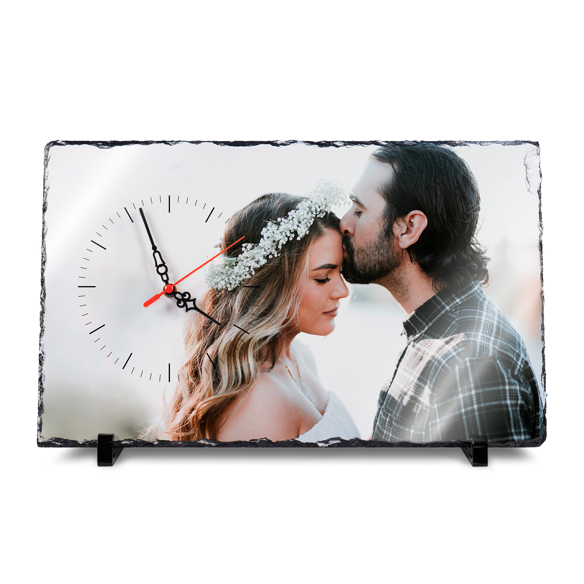 Subli Leisteen Klok wit mat 25 x 40 cm. - incl. 2 voetjes