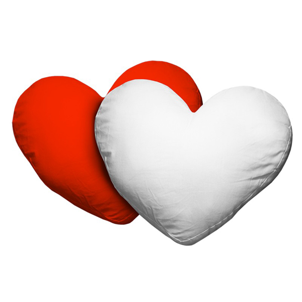 Subli Kussenhoes Hart 35 x 40 cm. -  wit / rood