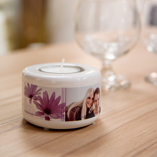 Subli Keramische Waxinelichthouder - formaat 8 x 5 cm.