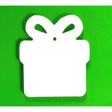 Subli Acrylglas Kerstkado 69 x 80 mm. - ornament dikte 3 mm.