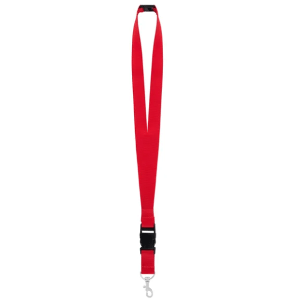 Subli Keycord rood - breedte 25 mm. met veiligheidssluiting