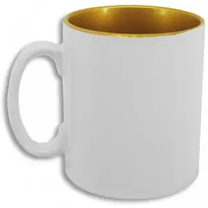 SUBLI Mug Wit met Binnenkant Goud - 11 oz. beker