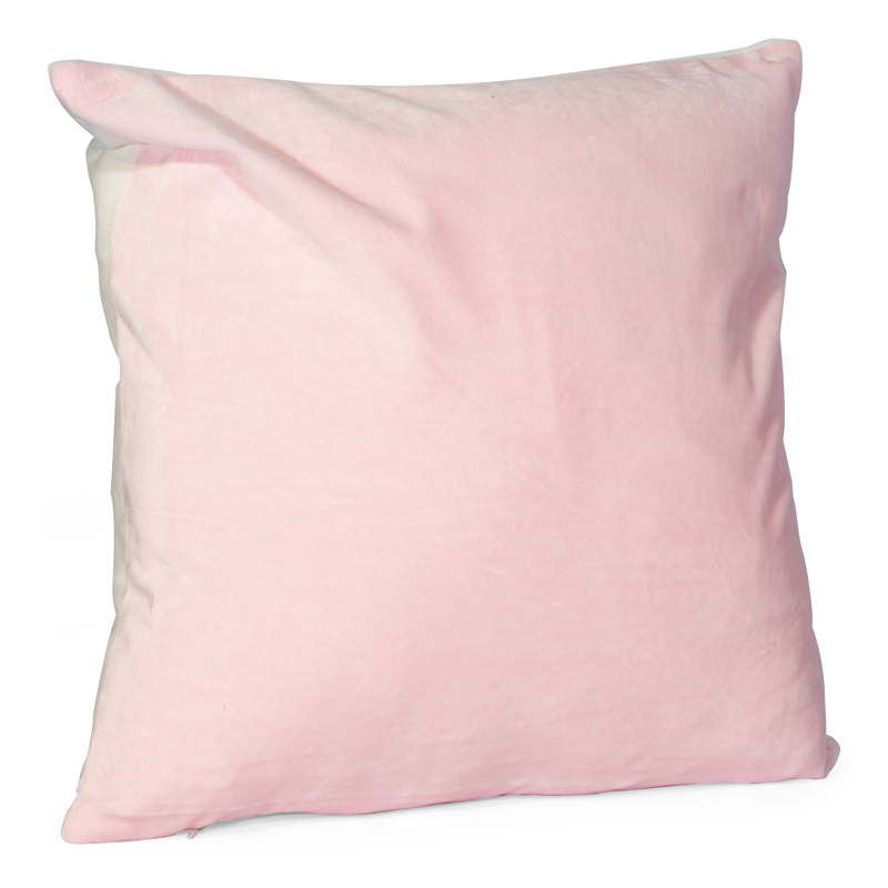 Subli Kussenhoes 40 x 40 cm. - wit / fluweel soft roze