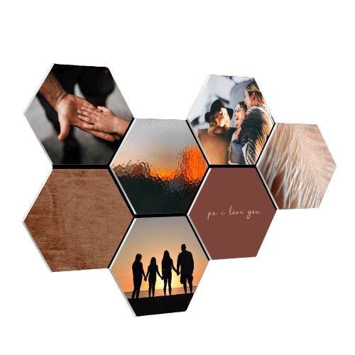 Subli MDF Photopanel 25 cm. - hexagon glanzend wit