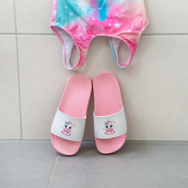 Badslippers roze-wit 