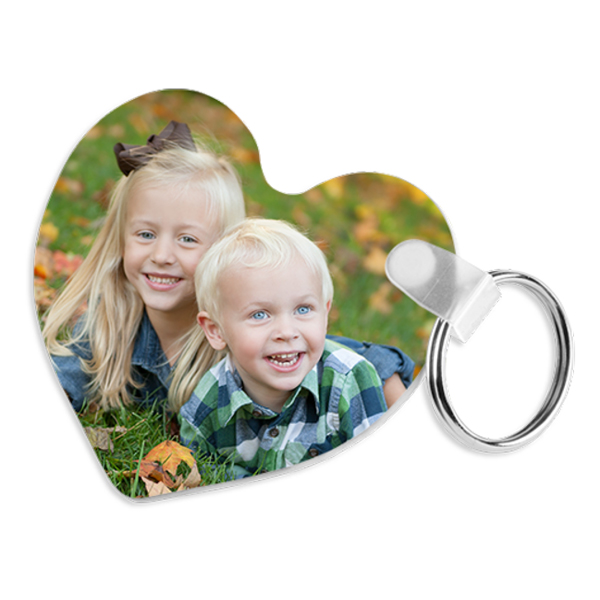 UNISUB Key chain hart 60 mm. - glossy white UNI-5520