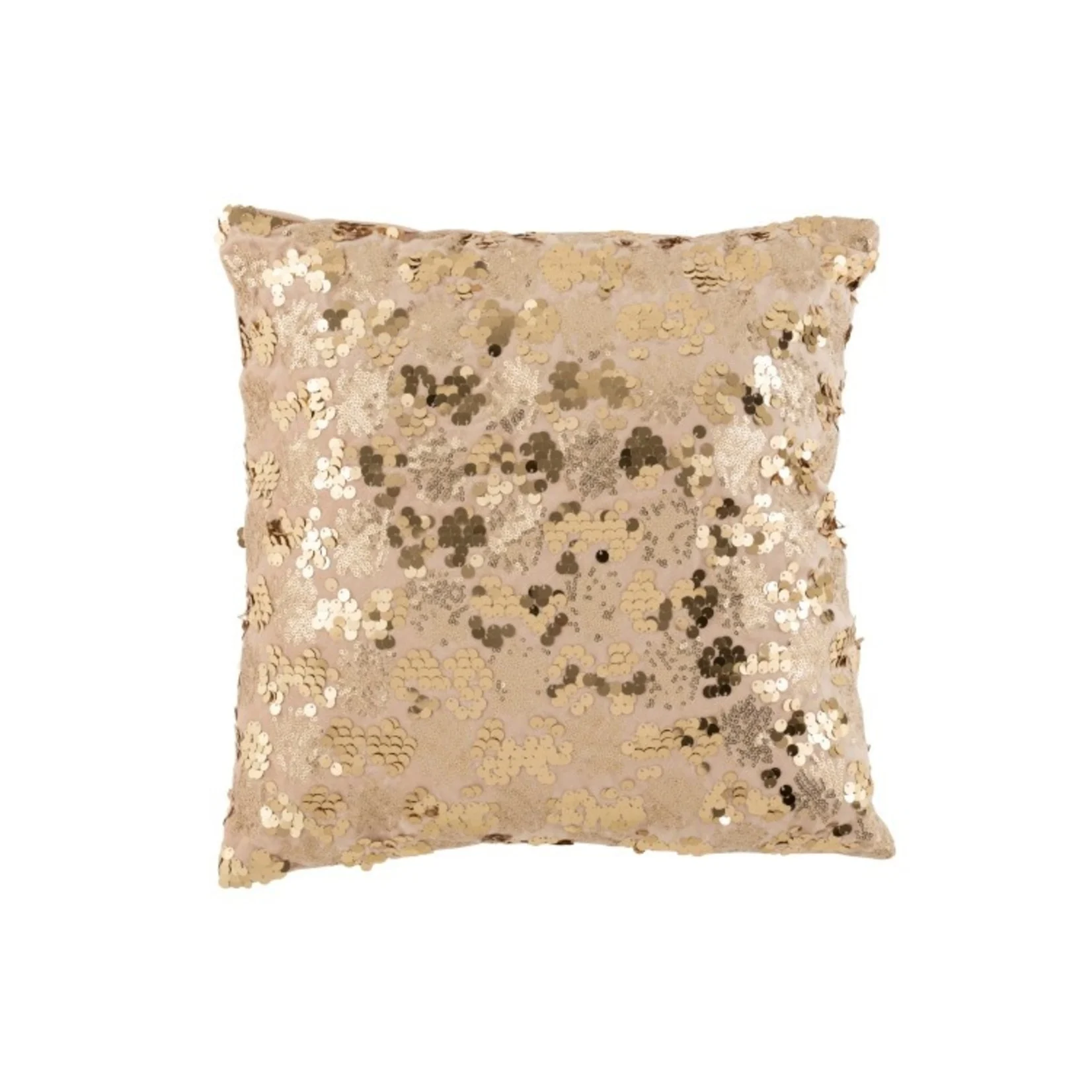 Subli Kussenhoes 40 x 40 cm. - wit / pailletten champagne