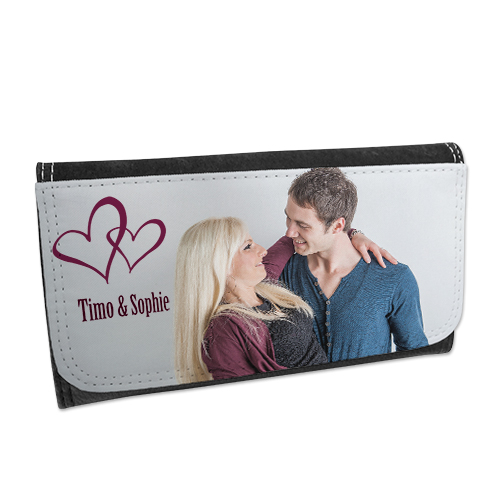 SUBLI Portemonnee Zwart Lederlook - formaat 10 x 18,5 cm.