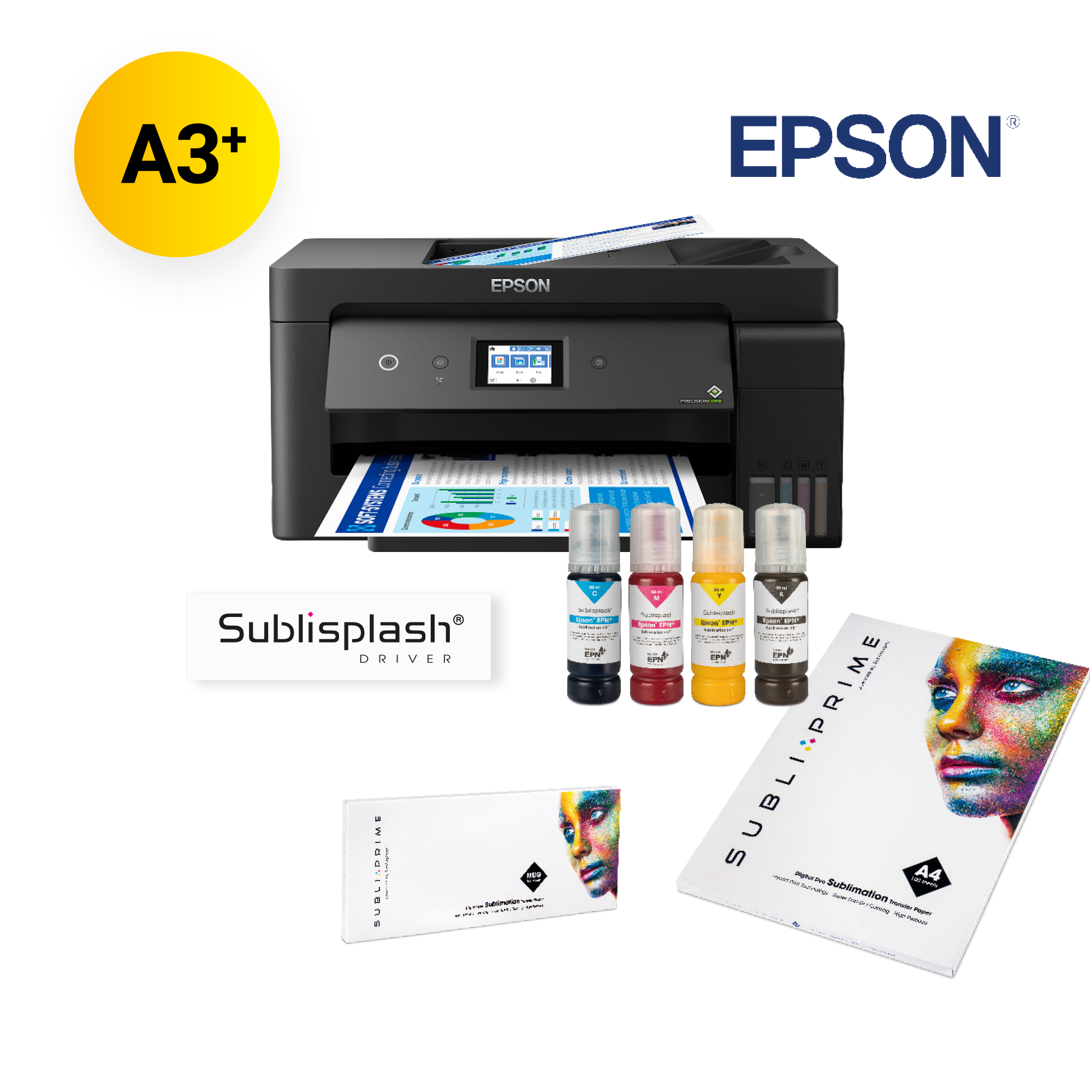 Sublisplash Startset Epson A3 Eco Tank - standaard + software