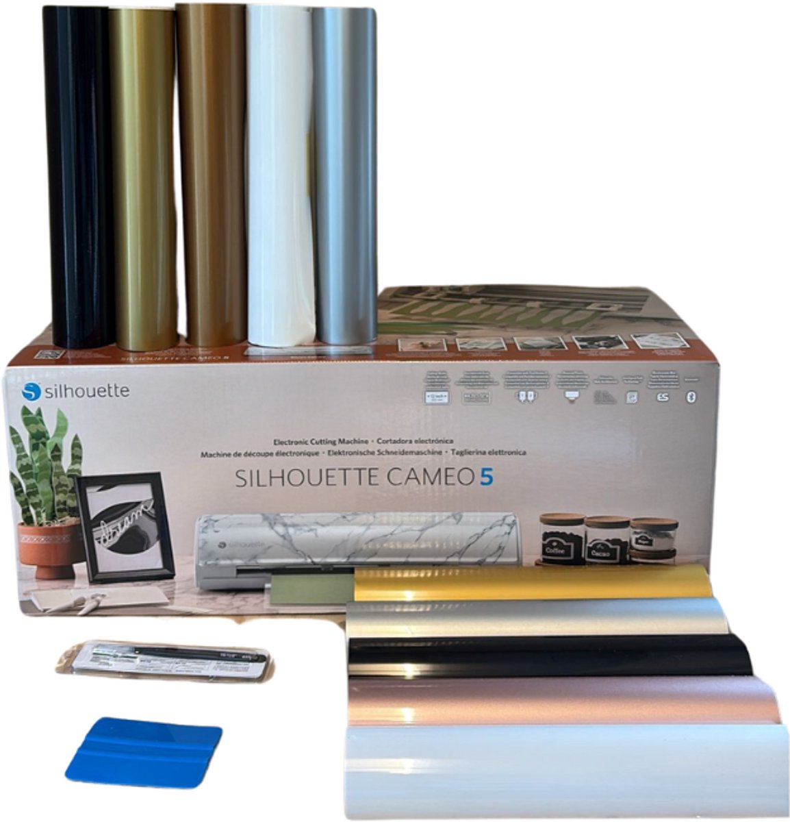 Silhouette Cameo 5 (Marble) met Metallic Vinyl & Flex Startpakket