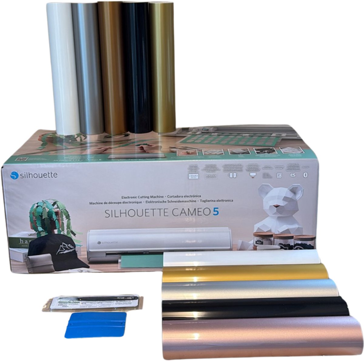 Silhouette Cameo 5 (Wit) met Metallic Vinyl & Flex Startpakket