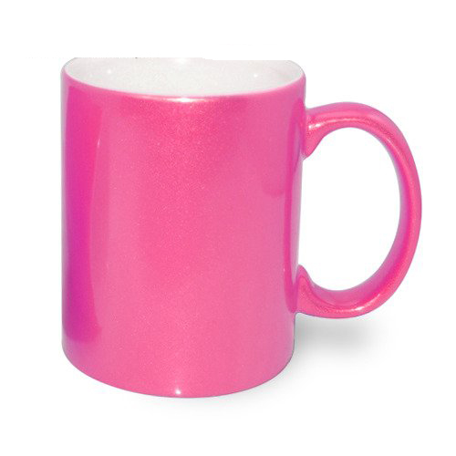 Subli Metallic Mug Dark Pink - beker inhoud 330 ml.