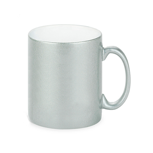 Subli Metallic Mug Silver - beker inhoud 330 ml.