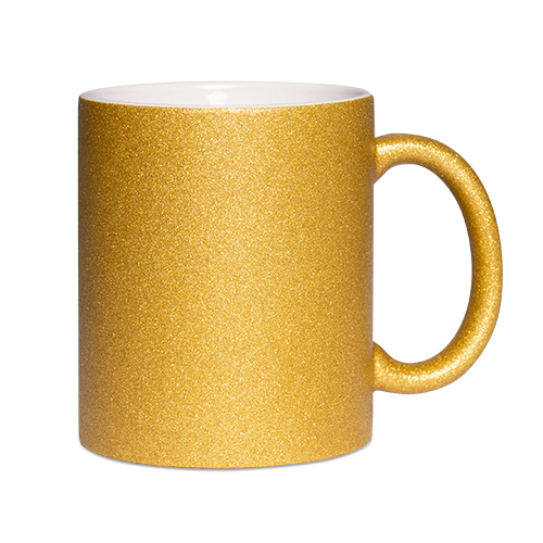 Subli Glitter Mug Gold - beker inhoud 330 ml.