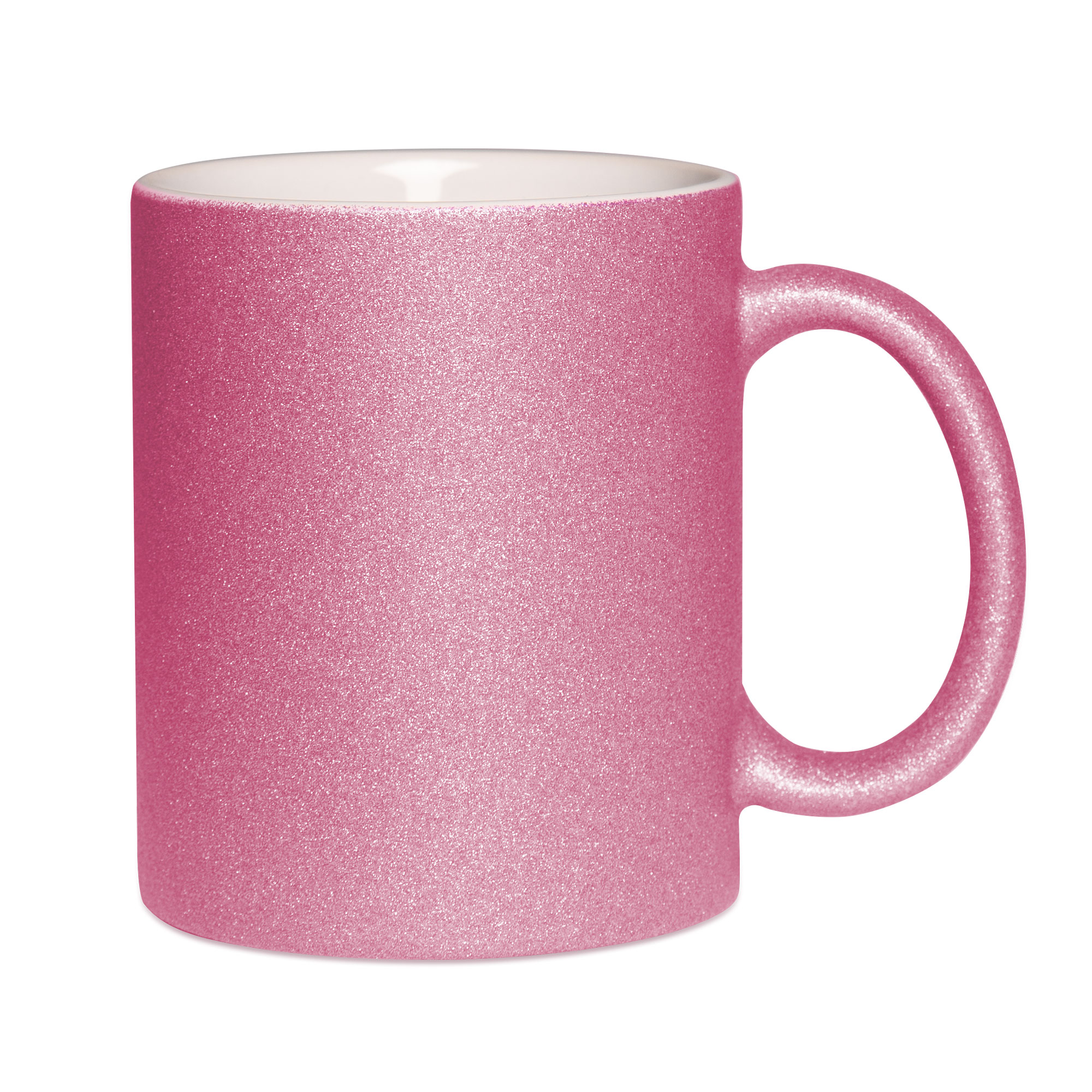 Subli Glitter Mug Pink - beker inhoud 330 ml.
