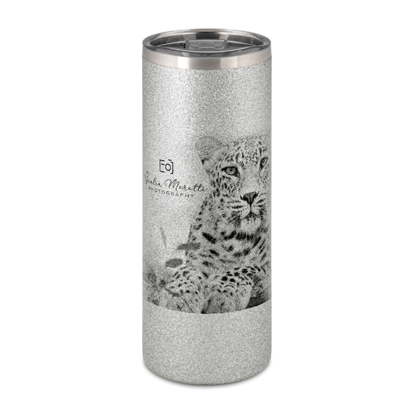 Thermobeker glitter zilver - inhoud 580 ml.