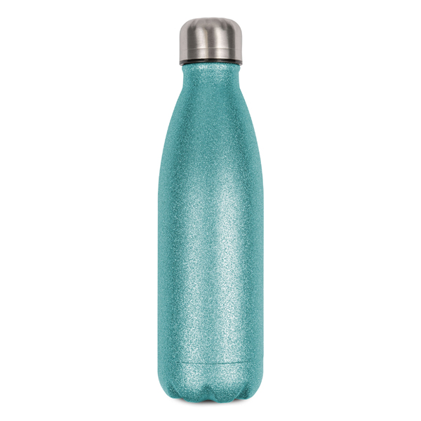 RVS Thermosfles glitter light blue - inhoud 500 ml.