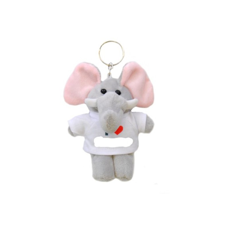 Pluche Sleutelhanger - Olifant Roze Oren met shirt